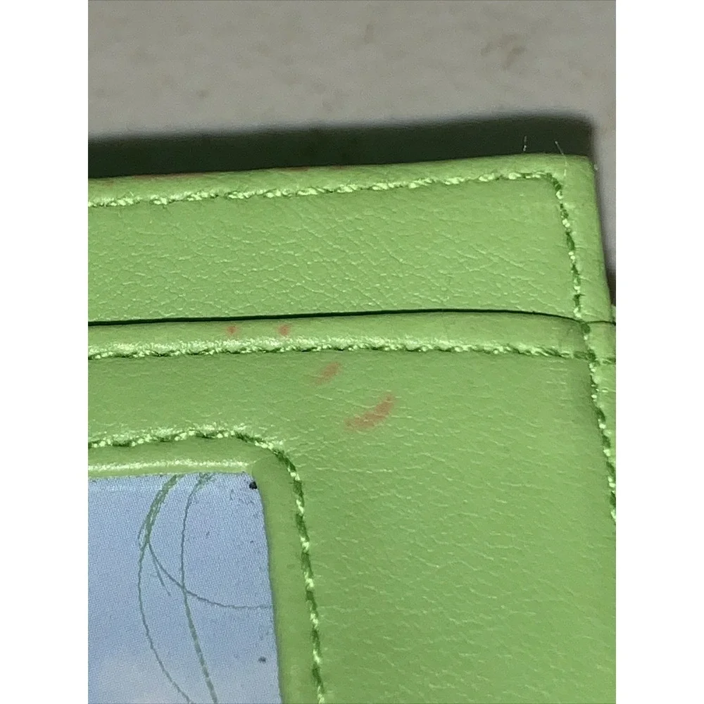 BLEU MUNDI/WESTPORT Bright Green Leather Wallet Credit Card Spring Summer Colors
